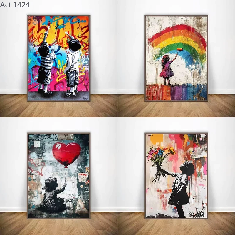 Home Decor On Wall - Abstract Children Drawing Poster and Prints