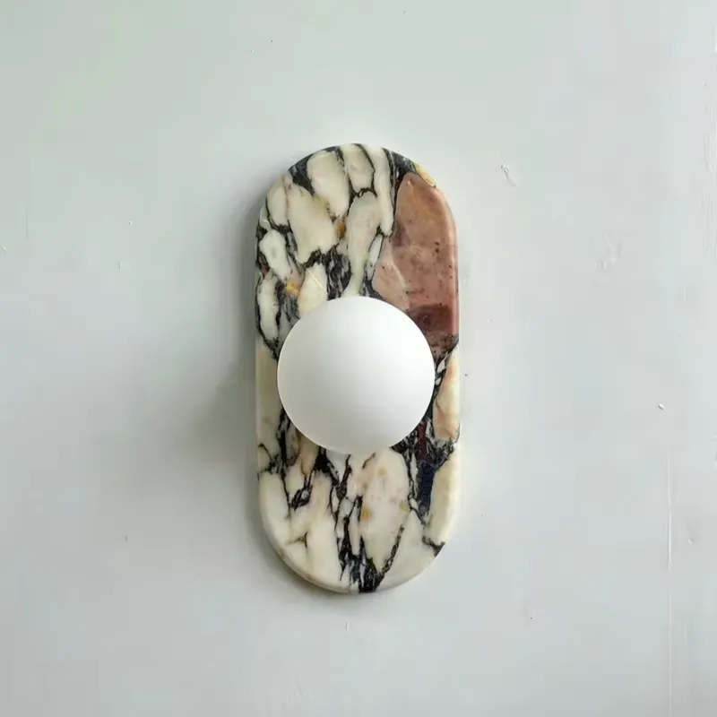 Home Decor Lamp - SJX Minimalist Natural Calacatta Viola Marble
