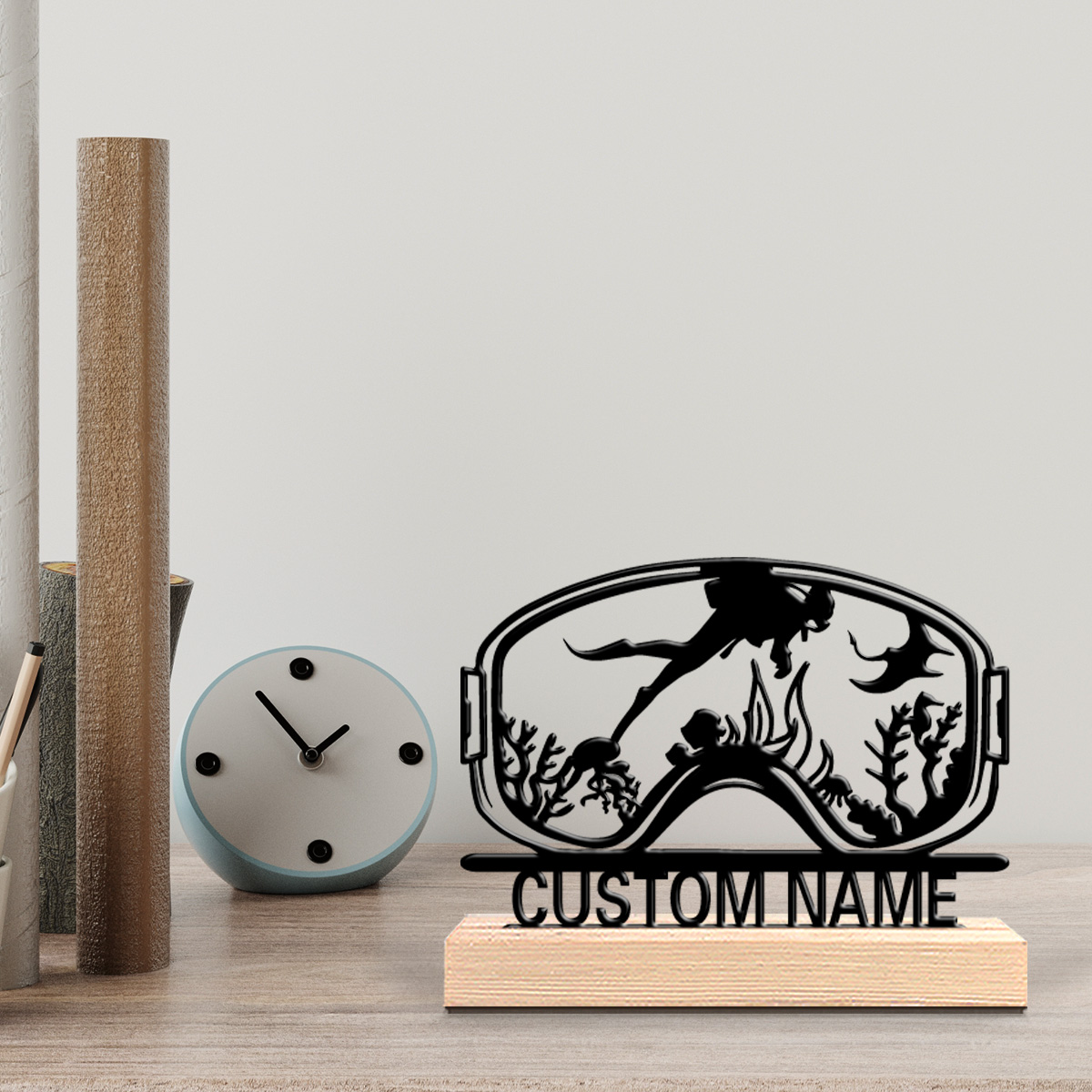 Home Decor Nz - 1pc Cute Personalized Custom Diving Wooden