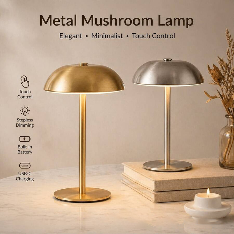 Home Decor Lamp - Cute Mushroom Table Lamp, Touch Control