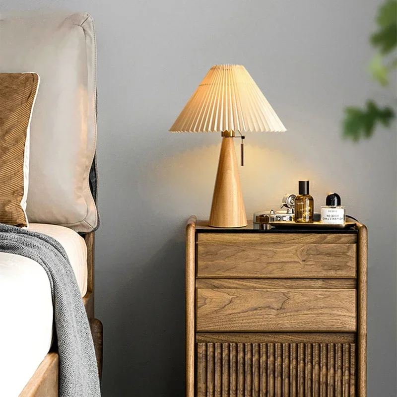 Home Decor Lamp - Retro Pleated Table Lamp Nordic Solid
