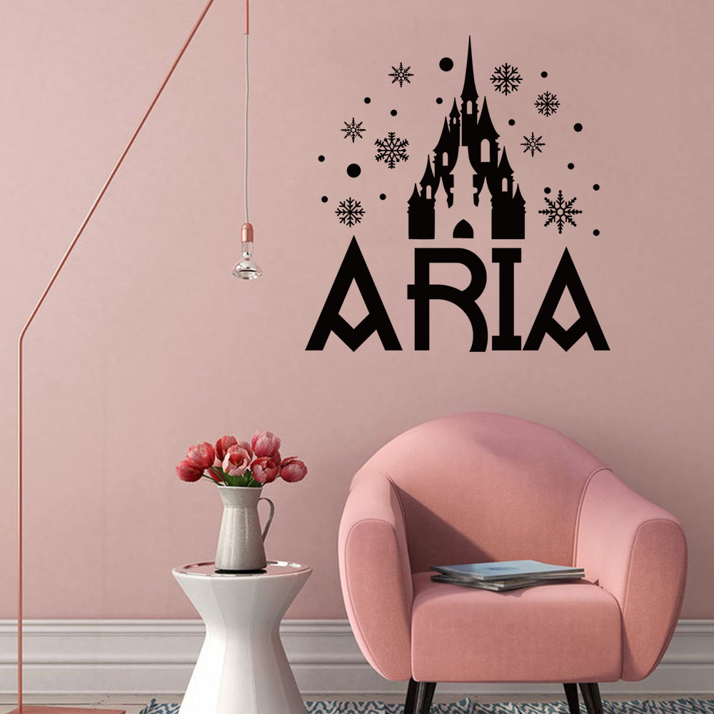 Home Decor Wall Stickers - 1PC Creative Castle Snowflake Customized Name
