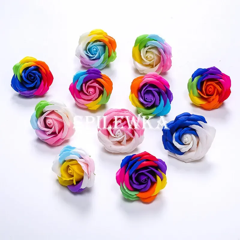 Home Christmas Decor - Spilewka 6X7cm Colorful Rose Artificial Flower