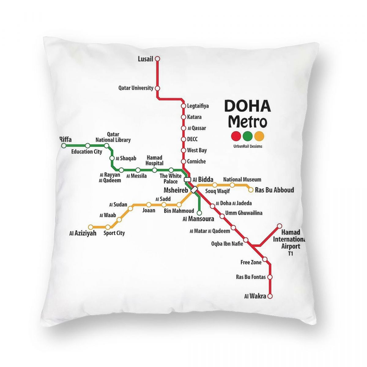 Qatar Doha Metro Map Square Pi - Home Decor Qatar review and price