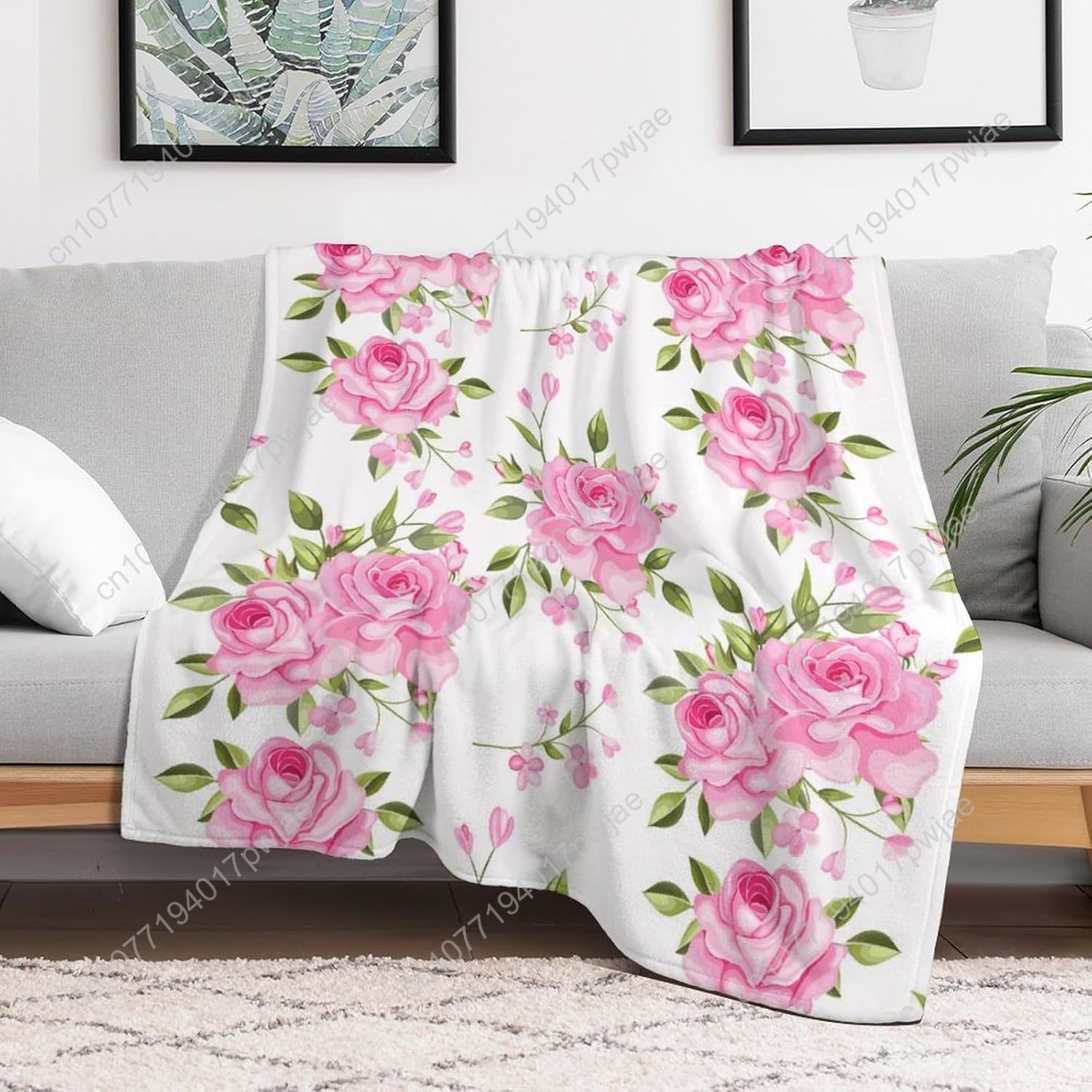Pink Flower Throw Blanket Flor - Home Decor Luxury review and price