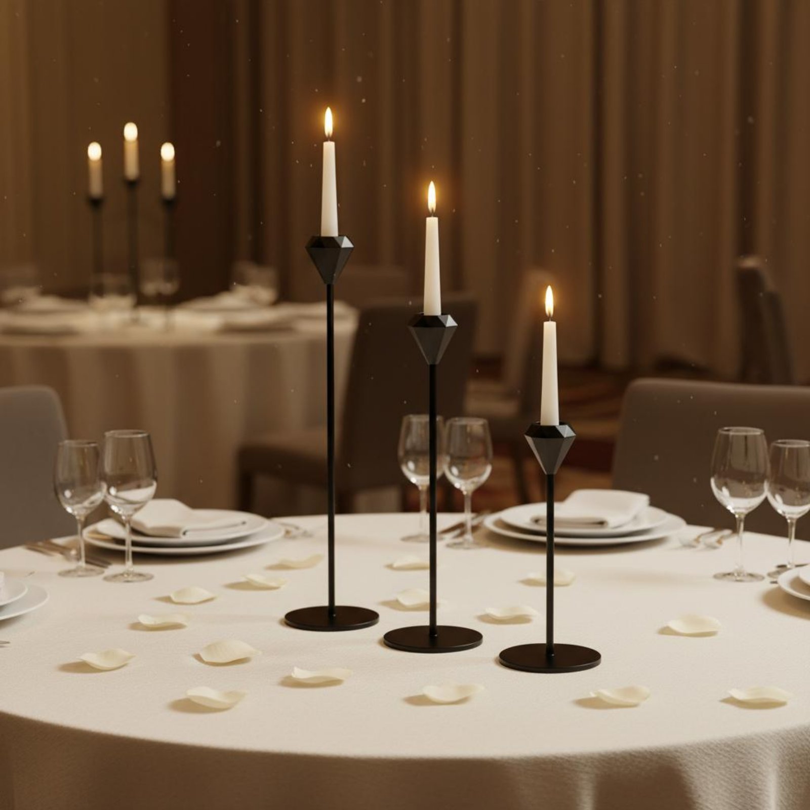 3 Pieces Crystal Top Candlesti - Home Decor Luxury review and price