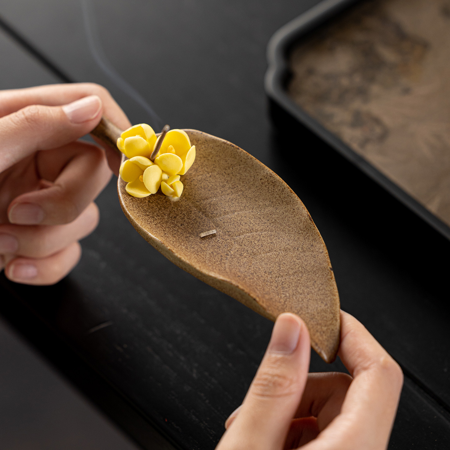 Wabi Sabi Ceramic Ginkgo Leaf  - Incense Stick Holder review and price