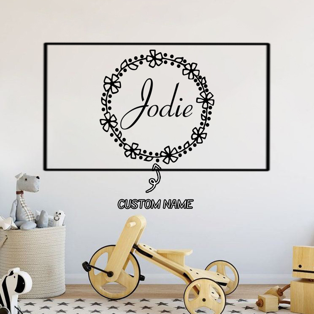 1PC Lovely Wreath Custom Text  - Home Decor Wall Stickers review and price