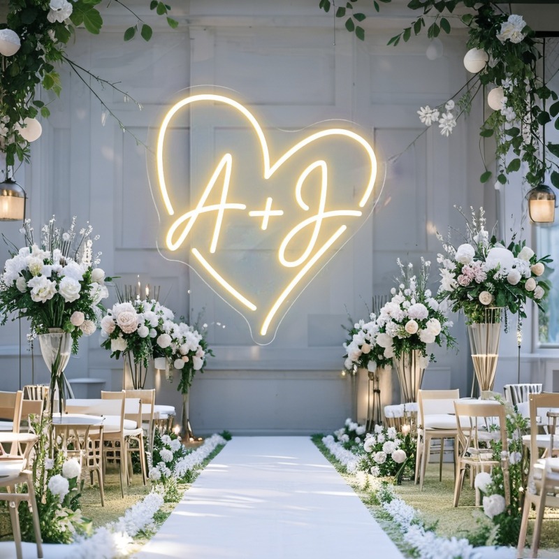 Custom Initials Heart LED Neon - Home Christmas Decor review and price