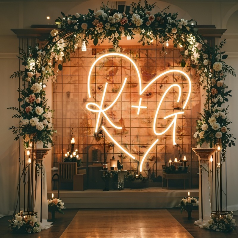 Custom Initials Heart LED Neon - Home Christmas Decor review and price