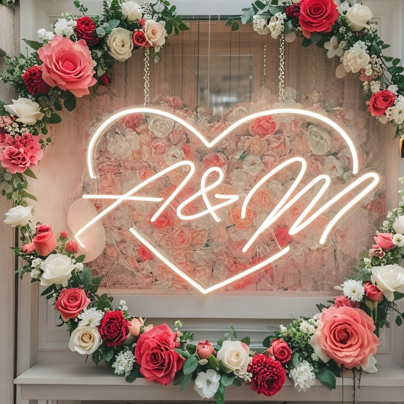 Custom Initials Heart LED Neon - Home Christmas Decor review and price
