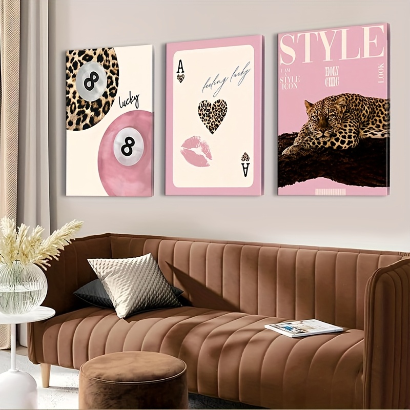 3pcs Leopard Cheetah Canvas Wa - Home Decor Luxury review and price