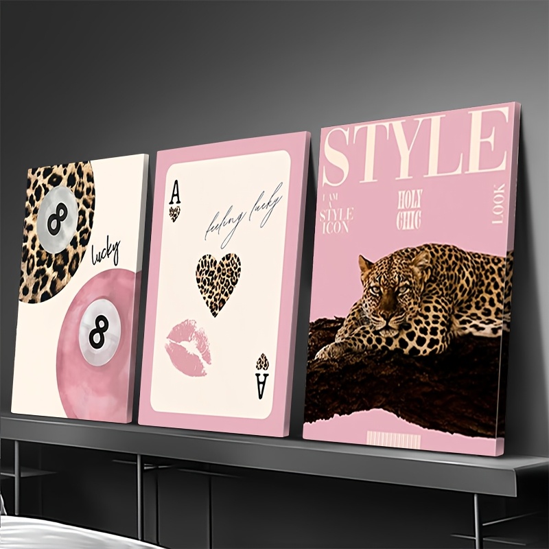 3pcs Leopard Cheetah Canvas Wa - Home Decor Luxury review and price