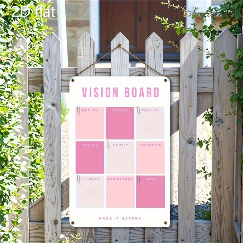 2D Flat Metal Wall Art, Pink W - Home Decor Vision Board review and price