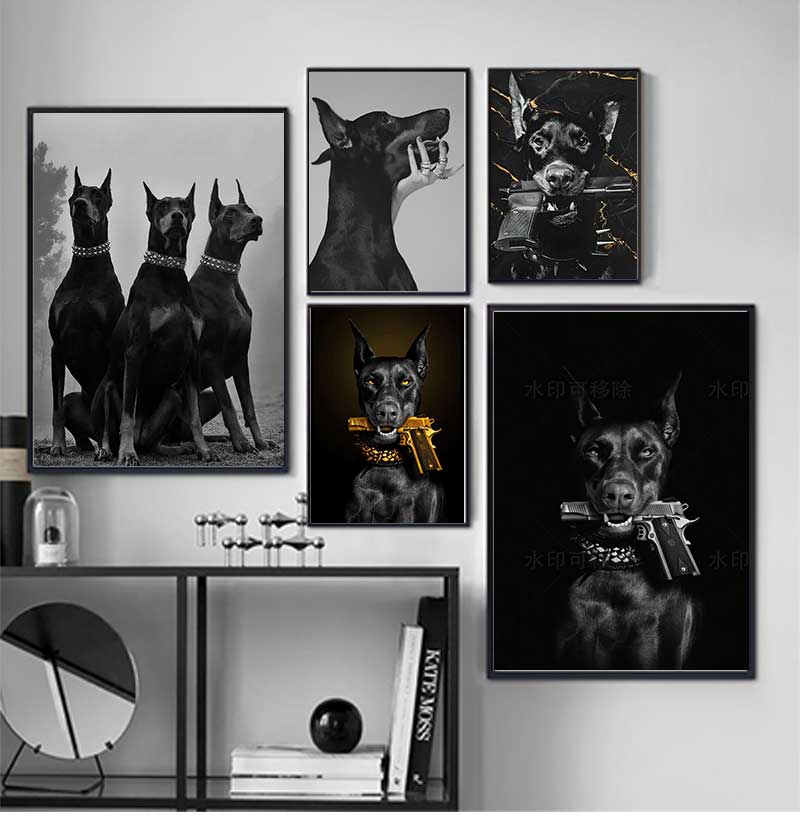 Modern Fashion Black Doberman  - Home Decor Luxury review and price