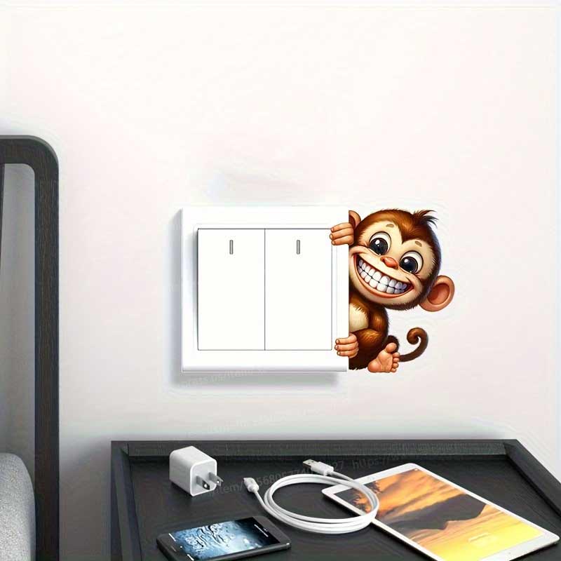 Fun Cartoon Monkey Light Switc - Home Decor Wall Stickers review and price