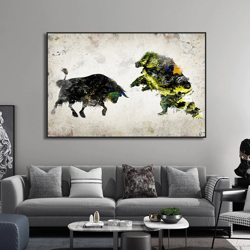 Bull and Bear Play Chess Wall  - Home Decor Exchange review and price