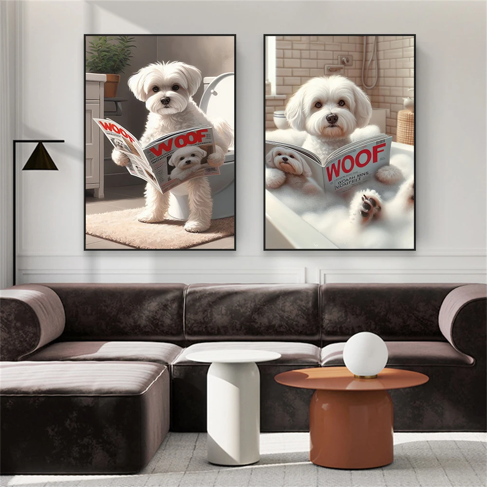 Funny Bathroom Maltese Dog Toi - Home Decor Magazine review and price