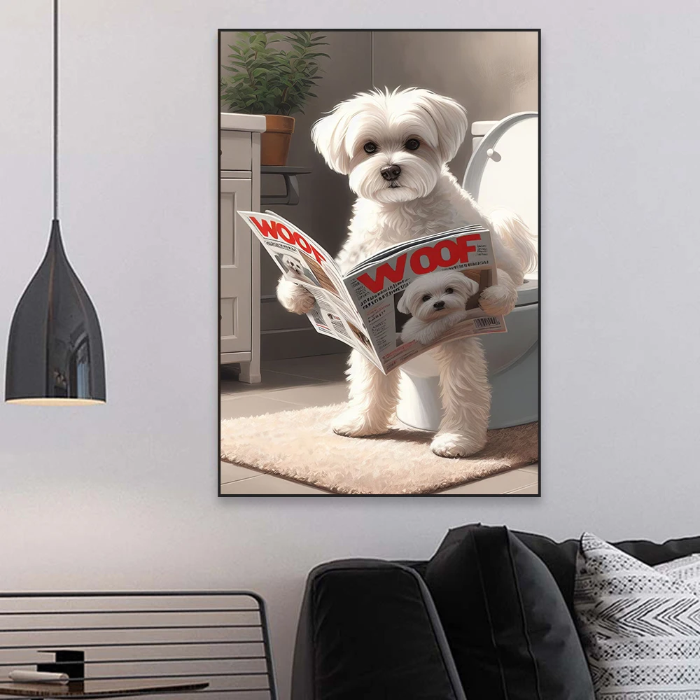 Funny Bathroom Maltese Dog Toi - Home Decor Magazine review and price