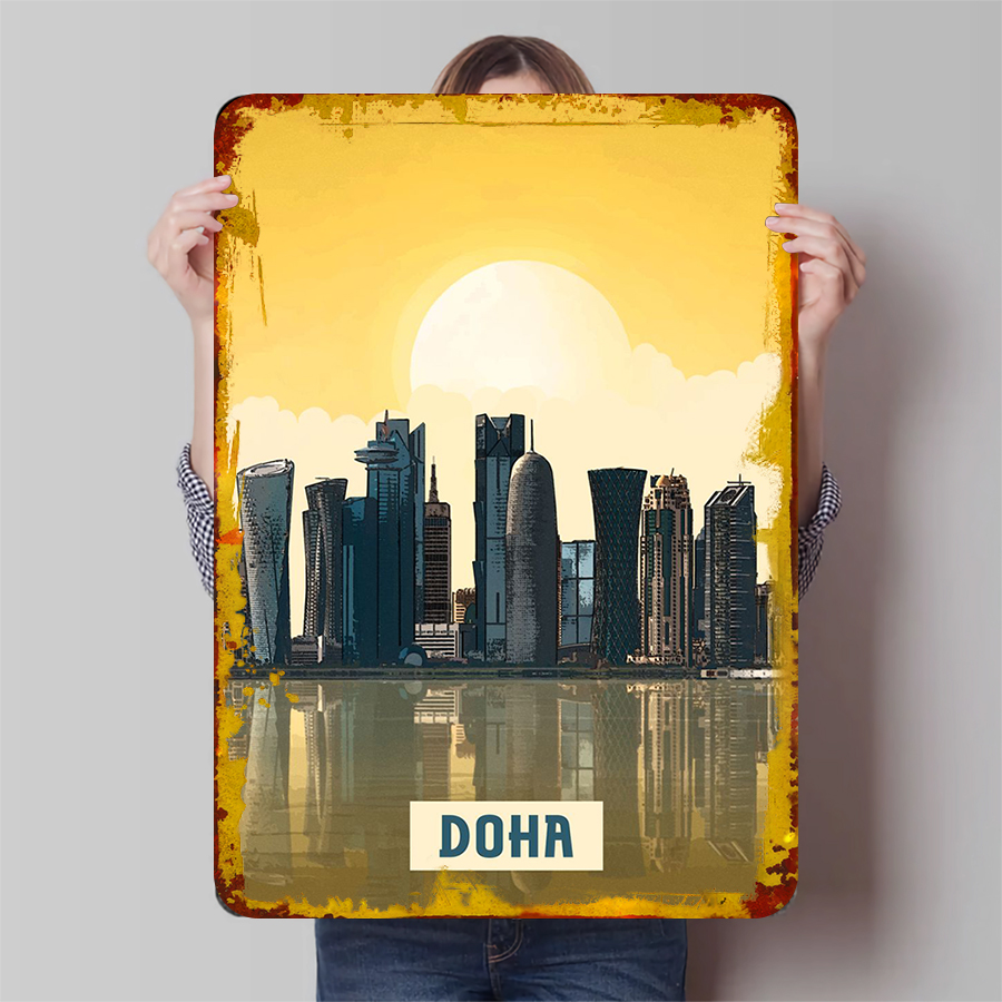 Doha Skyline Metal Wall Art Qa - Home Decor Qatar review and price