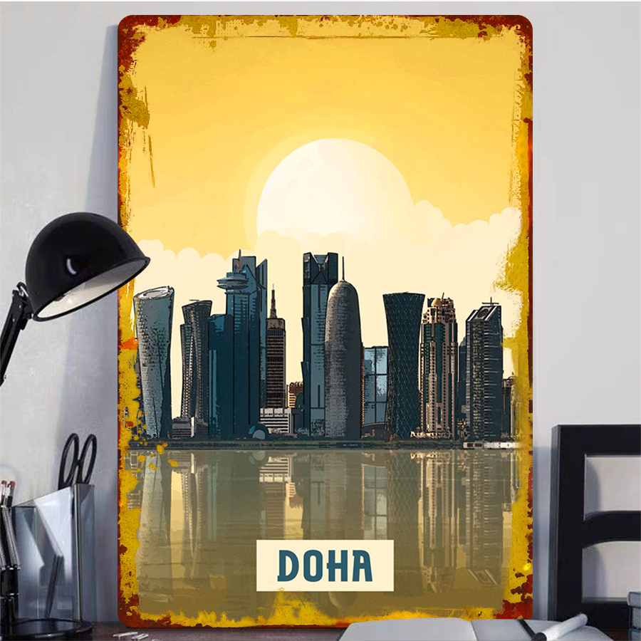 Doha Skyline Metal Wall Art Qa - Home Decor Qatar review and price