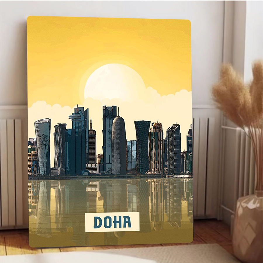 Doha Skyline Metal Wall Art Qa - Home Decor Qatar review and price